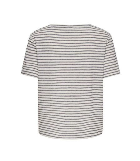 T-Shirt beige/marine femme jdy korna
