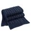 Beechfield Unisex Adult Cable Knit Melange Scarf (Navy Blue) (One Size) - UTBC5357