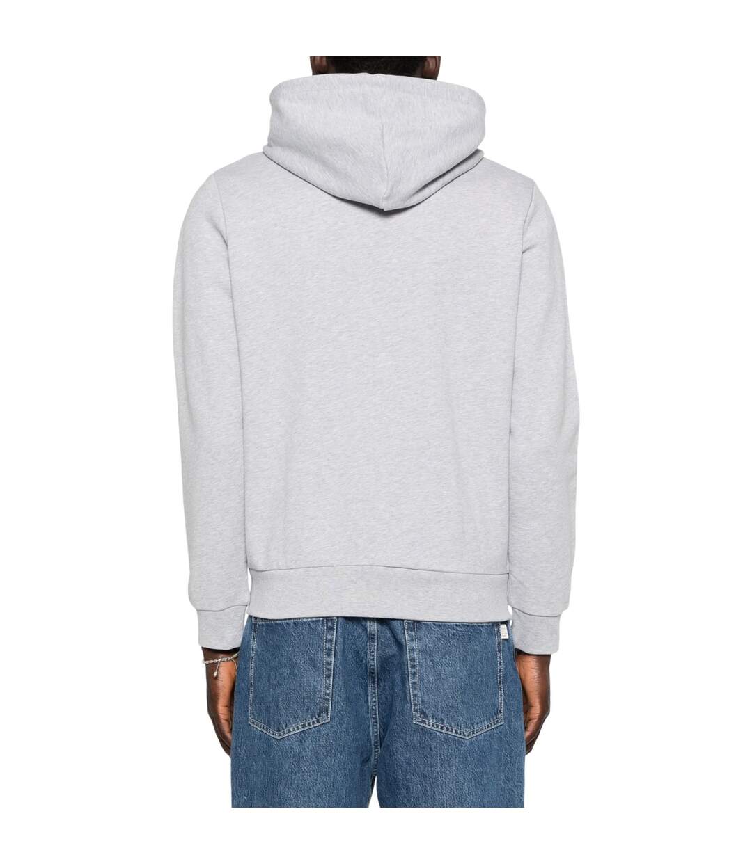 Mens Logo Relaxed Fit Long-sleeved Hoodie Silver Grey Lacoste-3