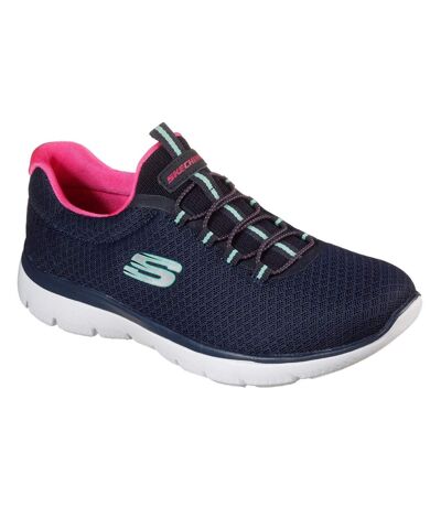 Skechers Womens/Ladies Summits Striding Slip On Sneaker (Navy/Hot Pink) - UTFS6616