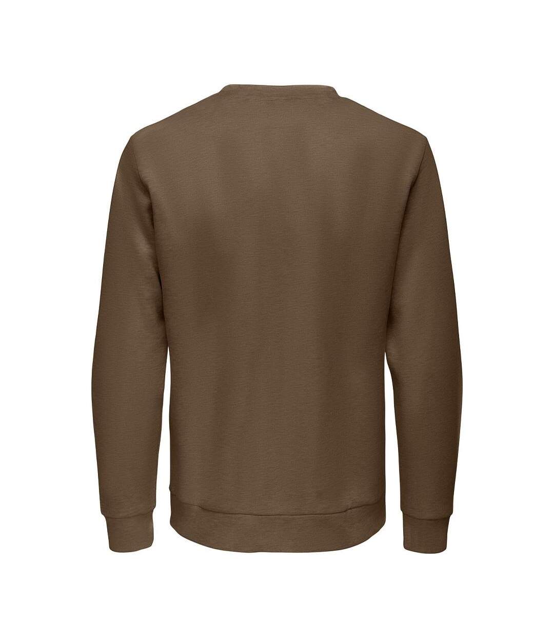 Sweat marron homme only & sons chase-2