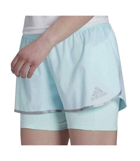 Short de Running Bleu clair Femme Adidas Adizero - L