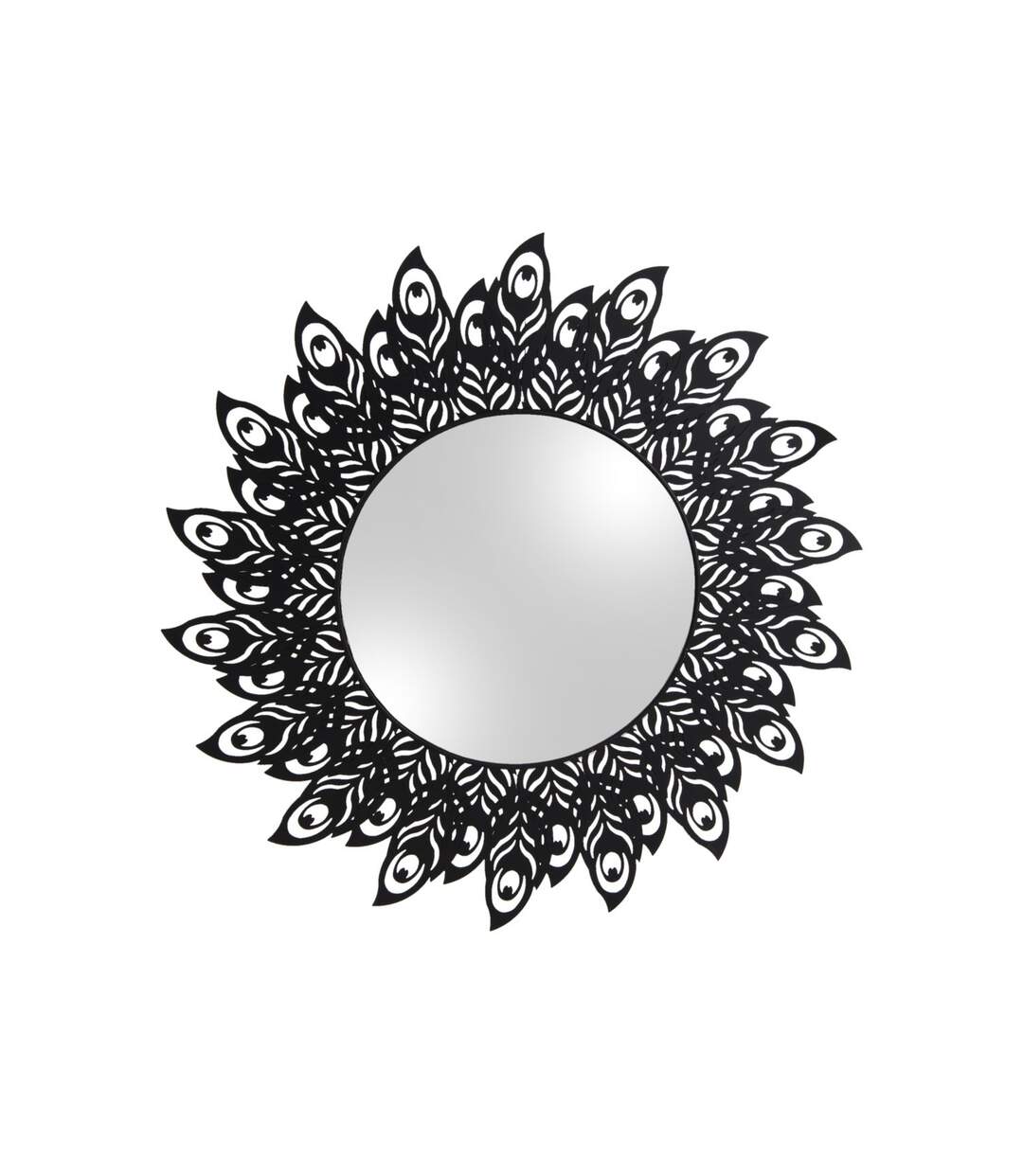 Miroir en métal filaire Plume - Diam. 60 cm-1