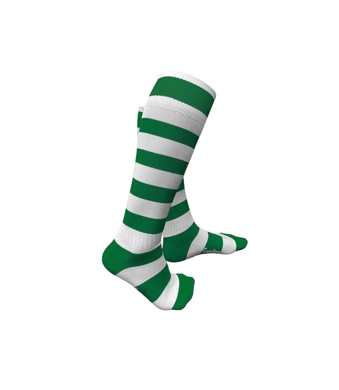 Mens Contrast Striped Football Socks Green White Sondico-3