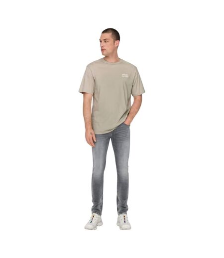 Jean Motif/style Logo Homme Gris Moyen Only