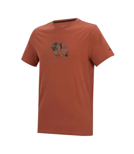 Mens Breezed Mountain Flow T-shirt Brick Regatta