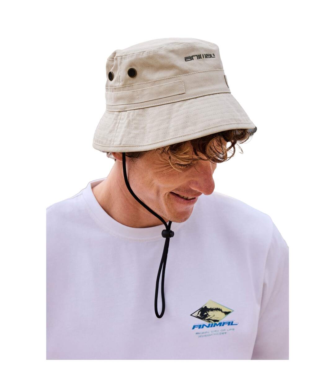 Mens ezra bucket hat beige Animal-3