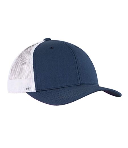 Casquette Trucker Motif/style Rétro Bleu Marine Blanc Flexfit