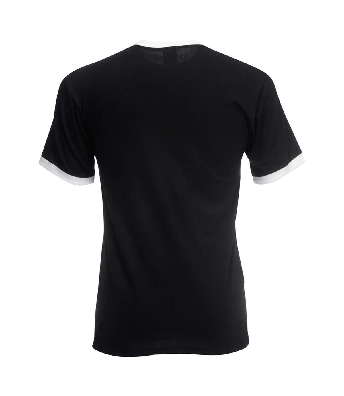 Fruit Of The Loom Mens Ringer Short Sleeve T-Shirt (Black/White)