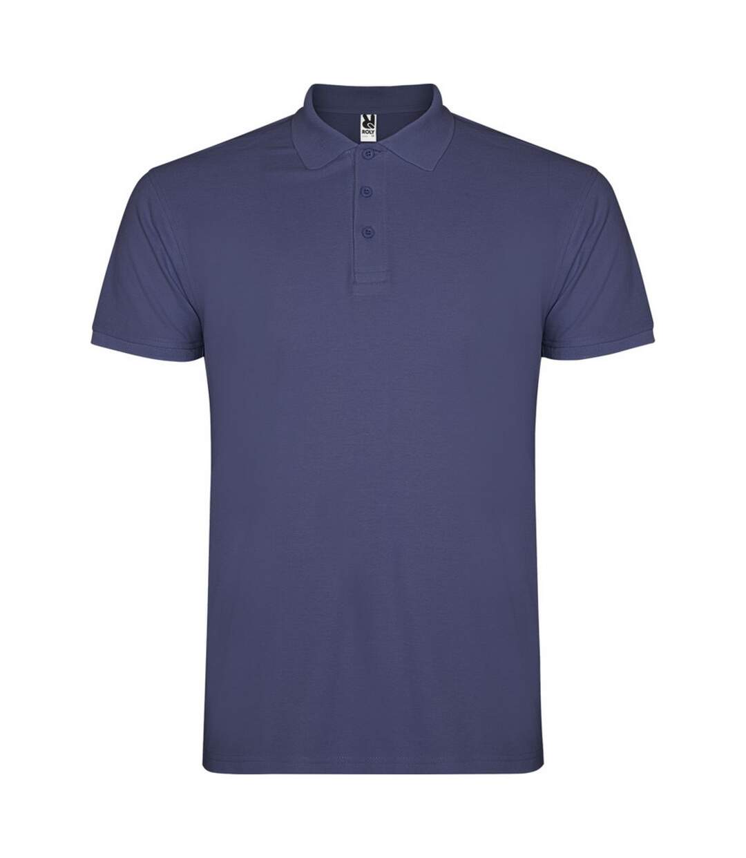 Mens star short-sleeved polo shirt blue denim Roly