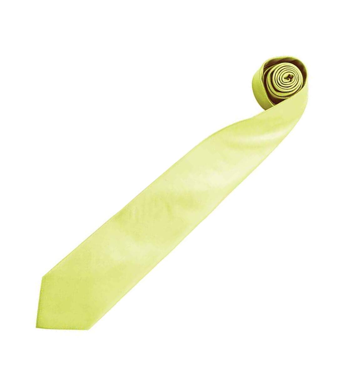 Cravate Unie Homme Taille Unique Vert Citron Premier-2