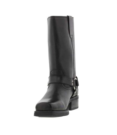 Woodland Mens High Harley Western Harness Leather Boots (Black) - UTDF578