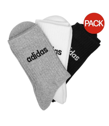 Chaussettes Linear Adulte Noir Blanc Gris Adidas