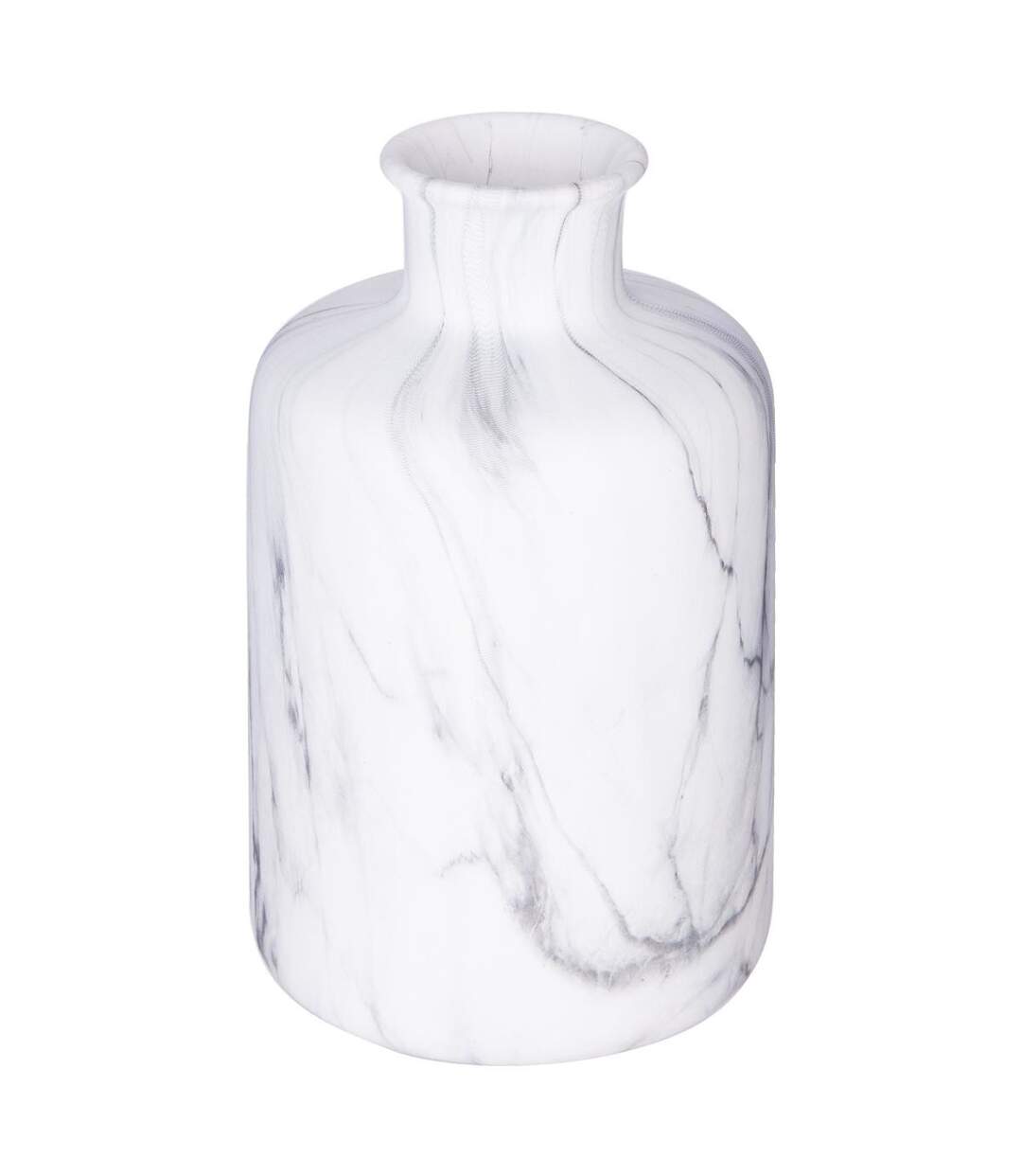 Vase Déco Effet Marbre Soa 17cm Blanc-1
