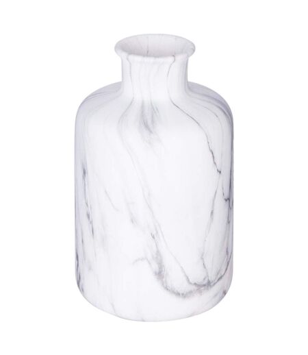 Vase Déco Effet Marbre Soa 17cm Blanc