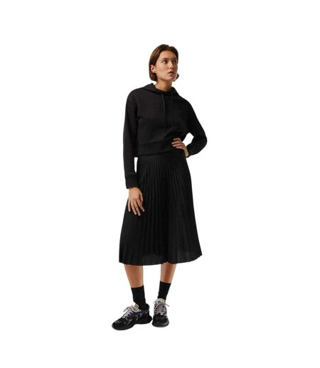 Womens/ladies Pleated Midi Skirt Black Lacoste