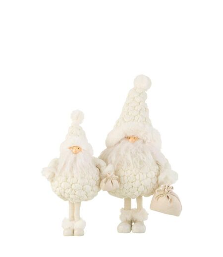 Statuette Déco Père Noël Pochon 38cm Blanc