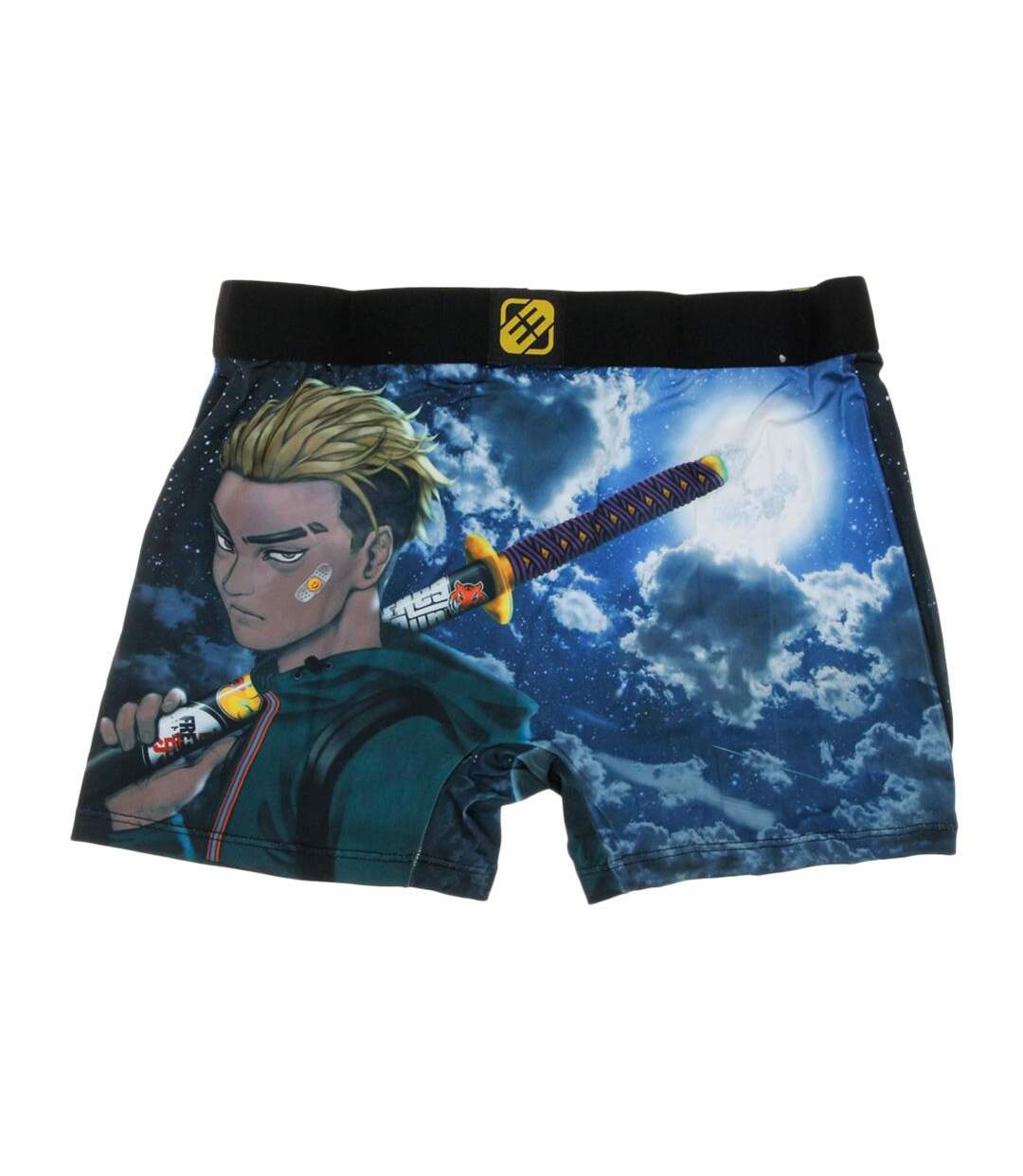 Boxer noir/jaune à imprimés homme freegun vib - l-2
