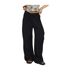 Womens/ladies Viscose Crinkled Trousers Black Brave Soul-2