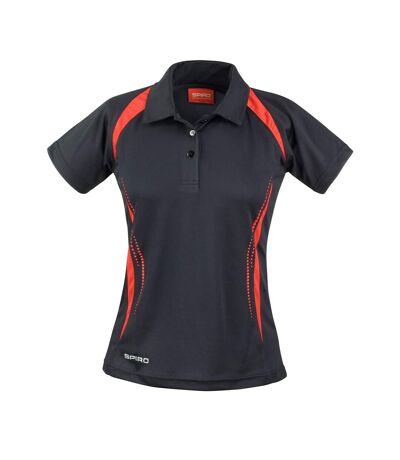 Spiro Womens/Ladies Team Spirit Polo Shirt (Black/Red) - UTBC5423