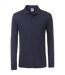 Polo homme poche poitrine manches longues - JN866 - bleu marine - workwear