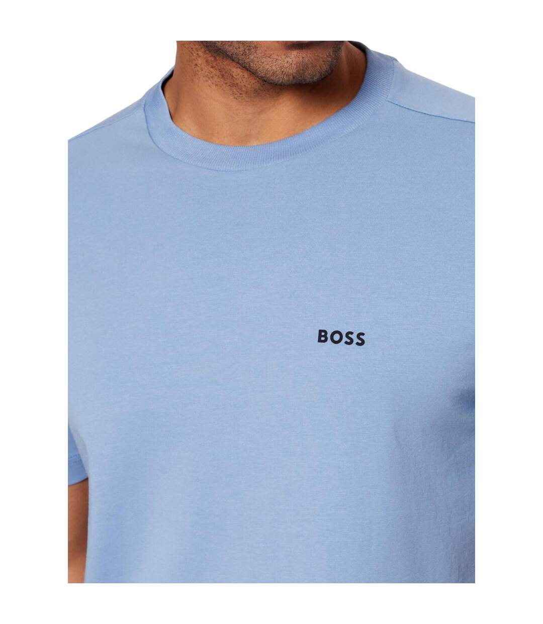 Mens Stretch Regular T-shirt Light Blue Boss-3
