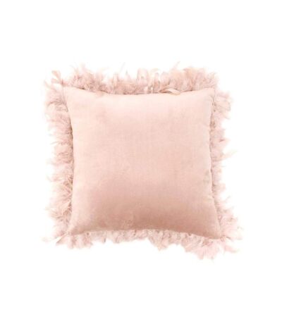 Coussin Déco Plumes Marlina 40x40cm Nude