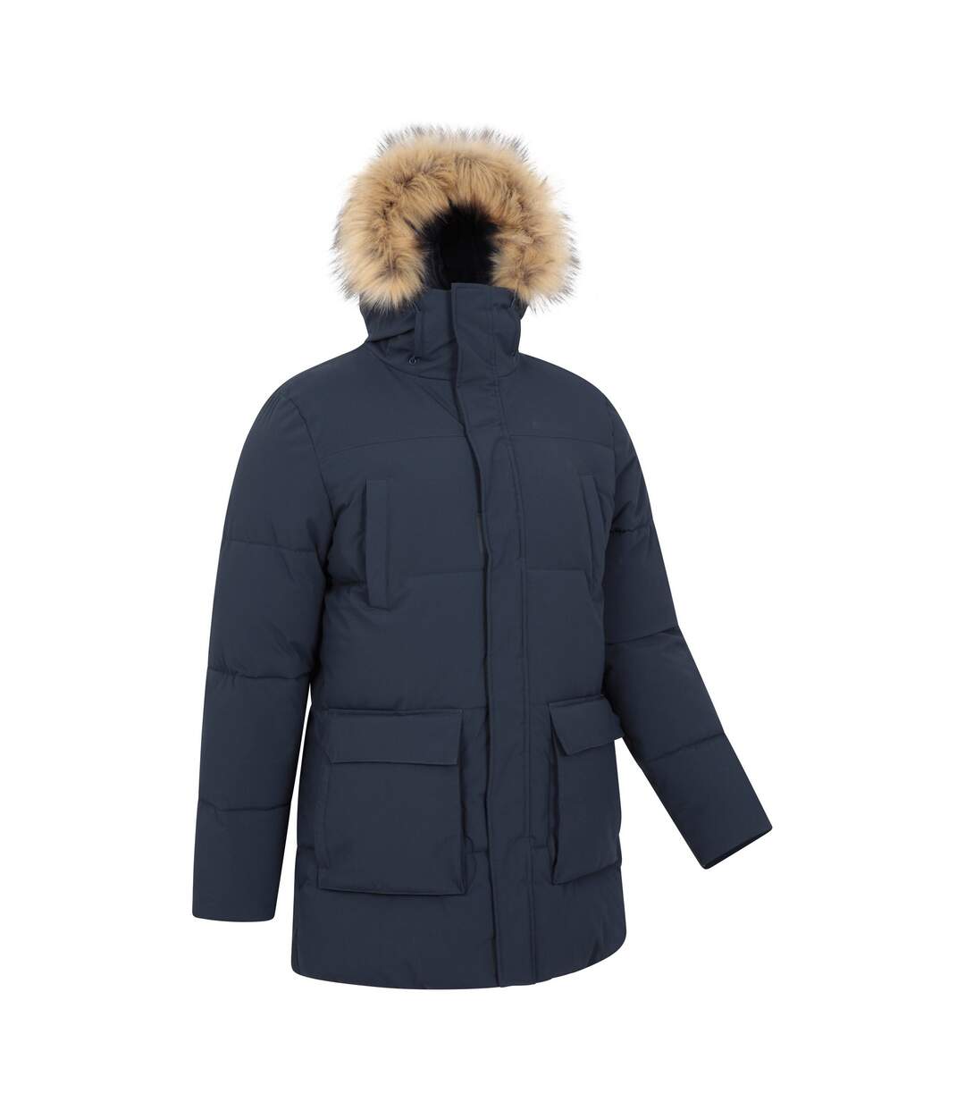 Mens Fern Water Resistant Padded Parka Navy Mountain Warehouse-3