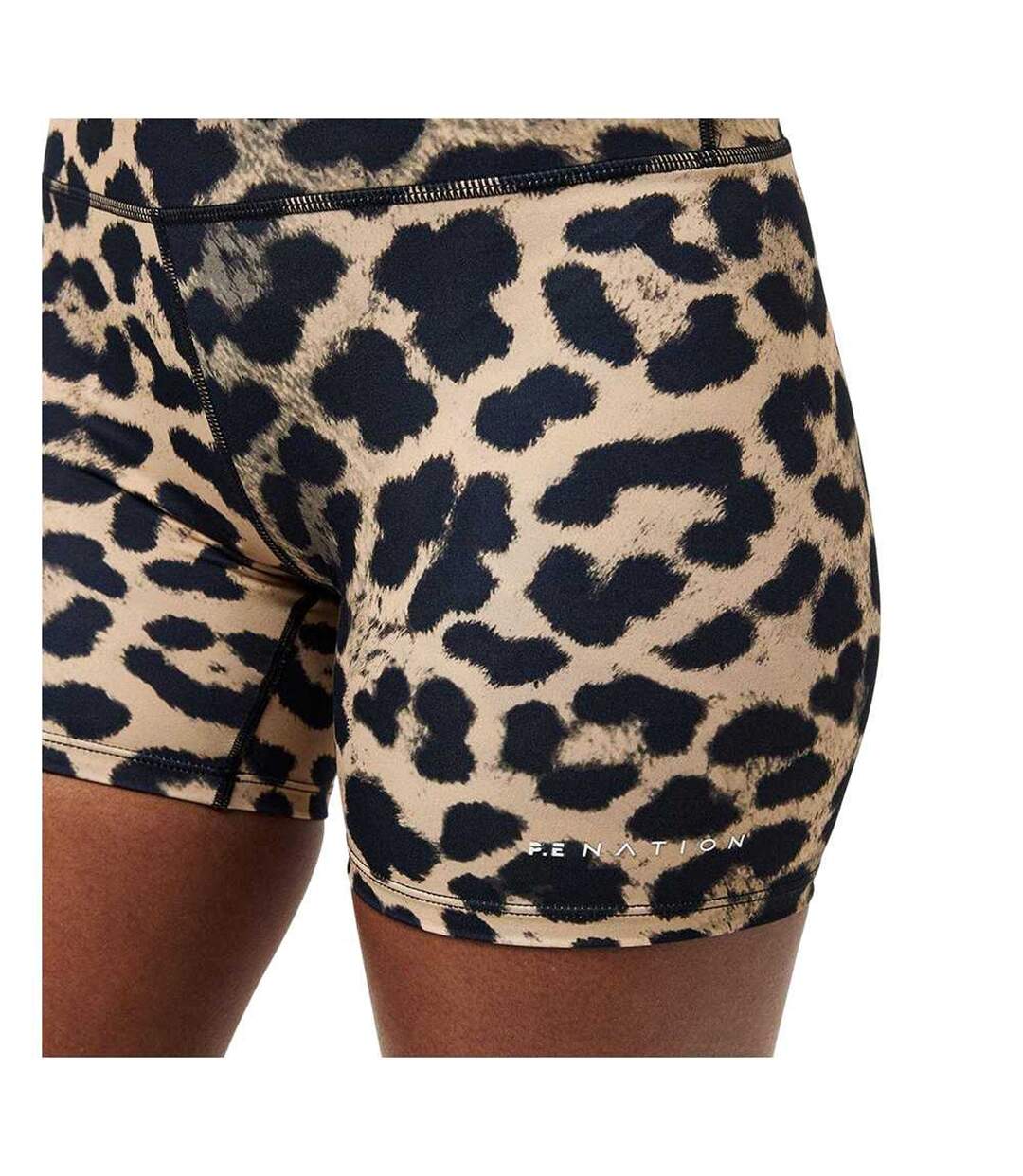 Womens/ladies Leopard Print High Waist Running Shorts Leopard PE Nation-4