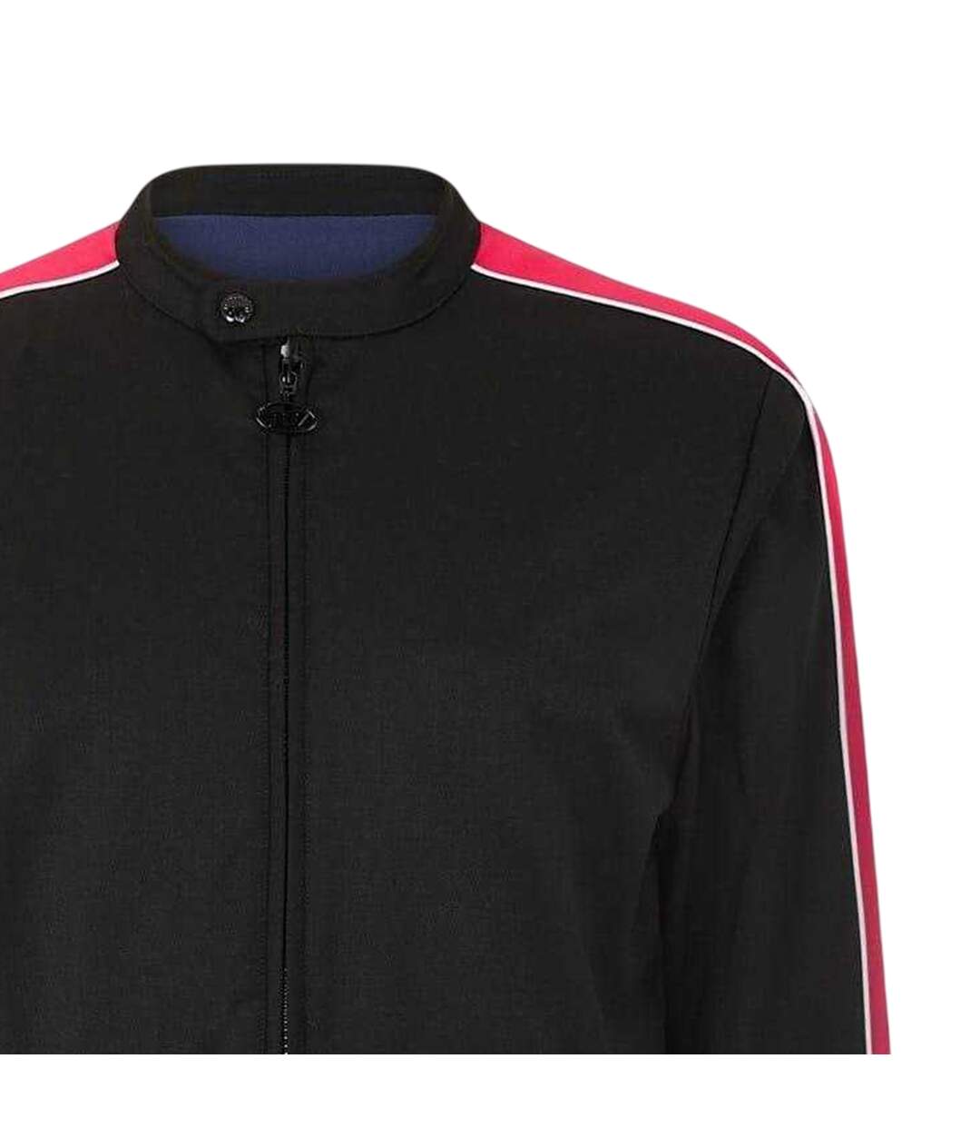 Veste Motard Manches Longues Motif/style Panneau Contrasté Homme Noir Rouge Diesel-3