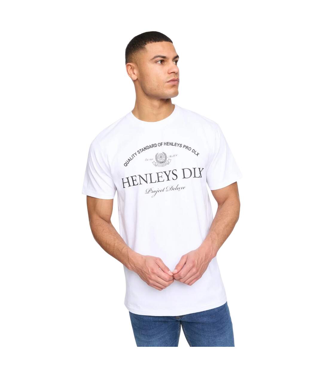 Mens Henclose Cotton T-shirt White Henleys-4