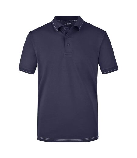 Polo Homme Bleu Marine Blanc James And Nicholson