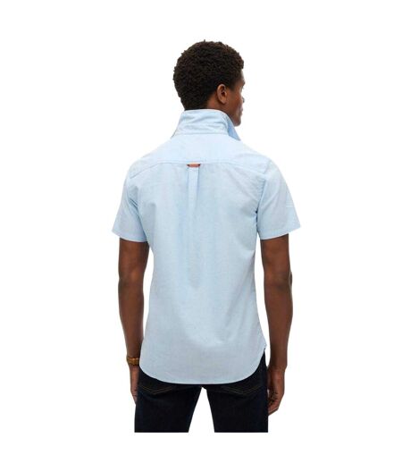 Mens Regular Short-sleeved Shirt Light Blue Superdry