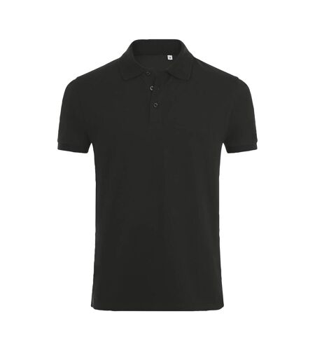 SOLS Mens Phoenix Short Sleeve Pique Polo Shirt (Black)