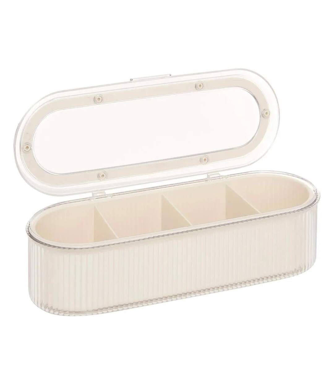 Boîte de Rangement 4 Compartiments Alba 27cm Beige-2