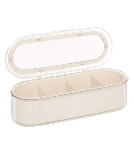Boîte de Rangement 4 Compartiments Alba 27cm Beige