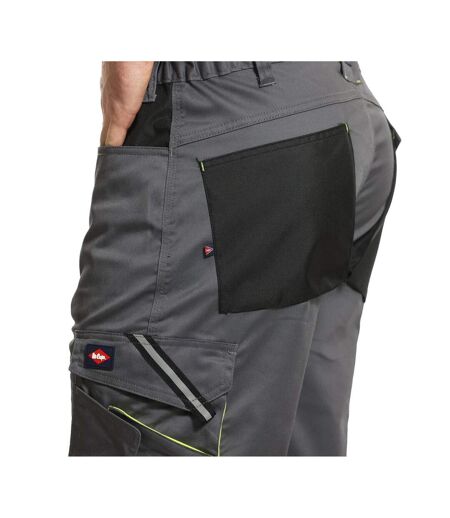 Mens Stretch Reflective Multi Pocket Cargo Shorts Grey Black Lee Cooper
