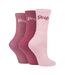 Ladies Ribbed Outdoor Boot Socks - 3 Pack, Reinforced Heel and Toe Hiking Socks-3
