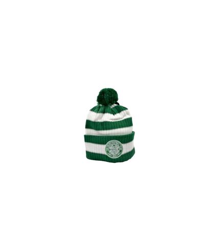 Celtic FC Unisex Adult Bobble Knitted Beanie (Green/White)