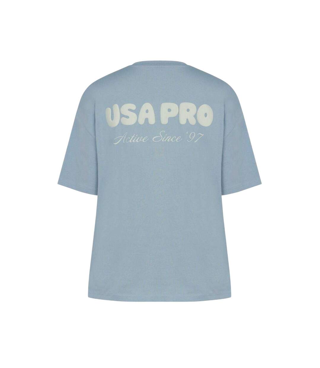 Womens/ladies Back Print Oversized T-shirt Brunnera Blue USA Pro-2