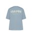 Womens/ladies Back Print Oversized T-shirt Brunnera Blue USA Pro-2