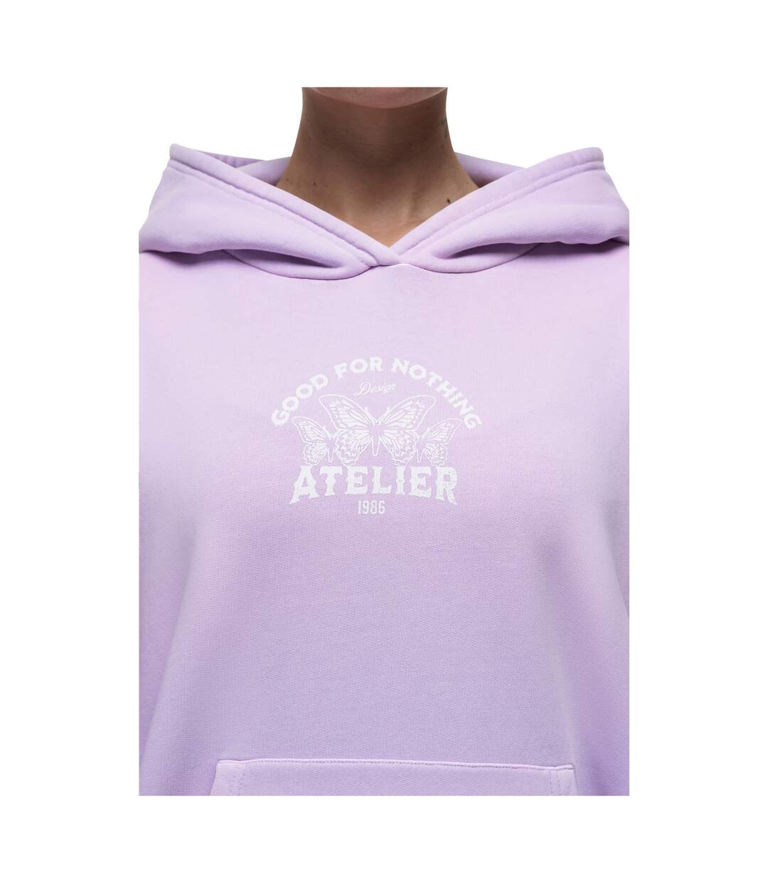 Womens/ladies Bfcm Hoodie Lilac Good For Nothing-4