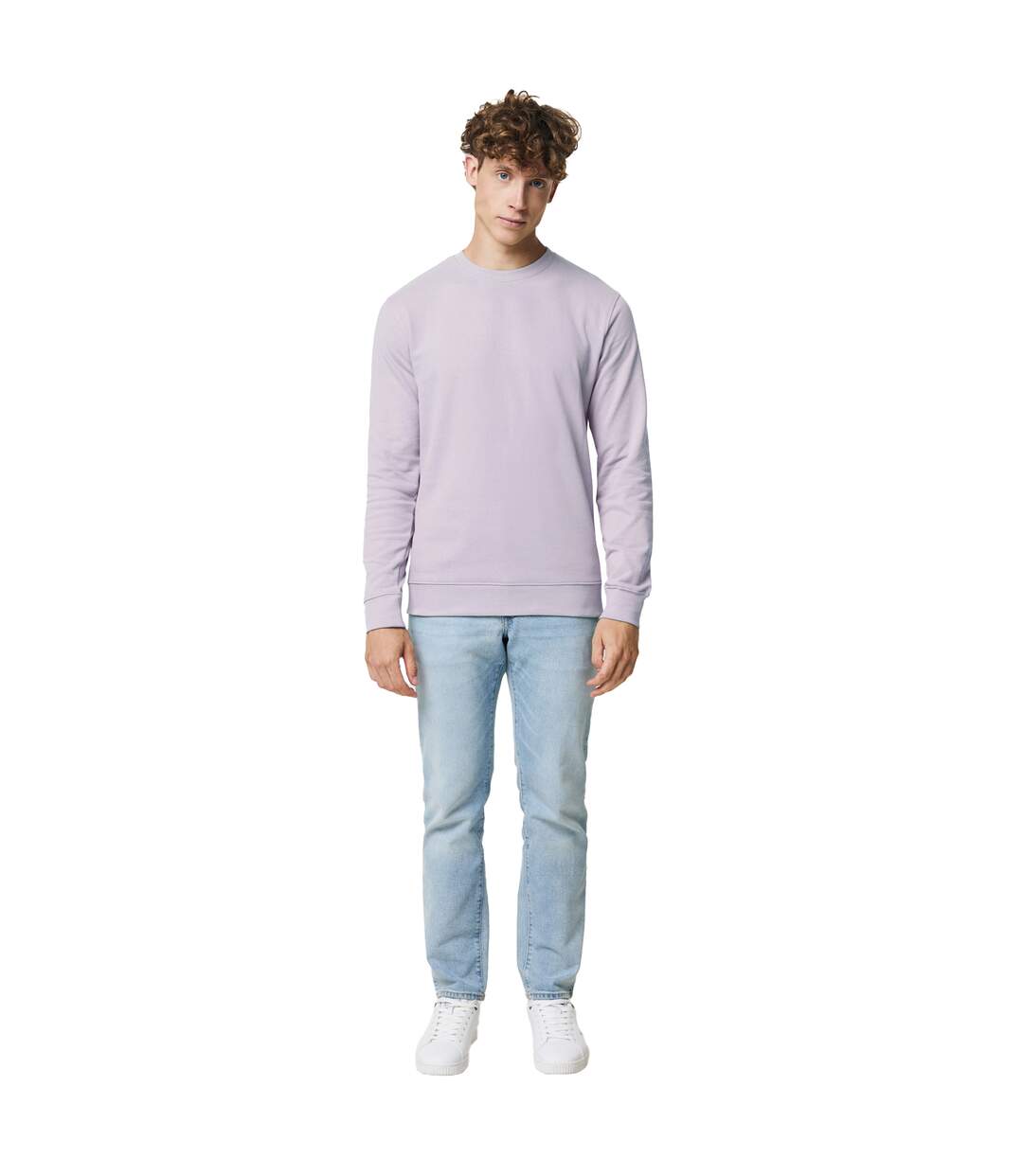 Unisex adult zion recycled cotton crew neck sweatshirt lavender Iqoniq-3