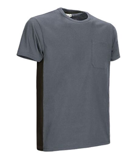 T-shirt bicolore - Unisexe - réf THUNDER - gris ciment et noir