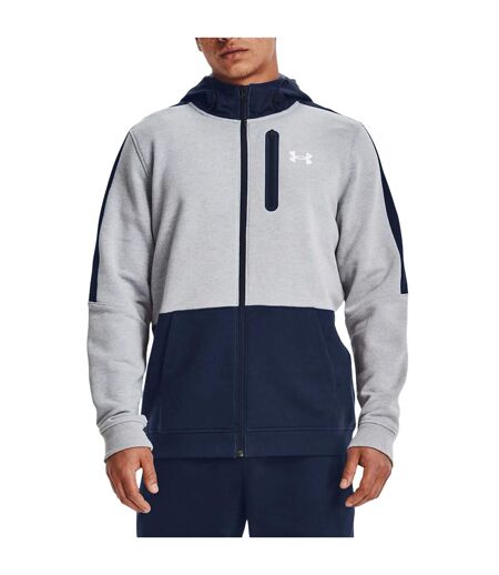 Mens Threadborne Full Zip Hoodie Grey Under Armour