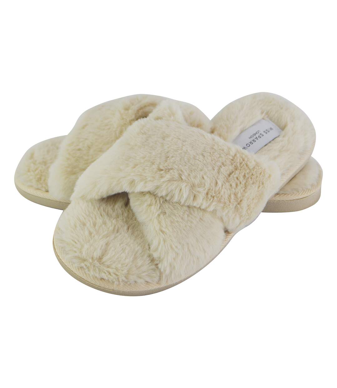 Miss Sparrow - Pantoufles Femme Hiver | Sandales Chaussons Fourrure Peluche