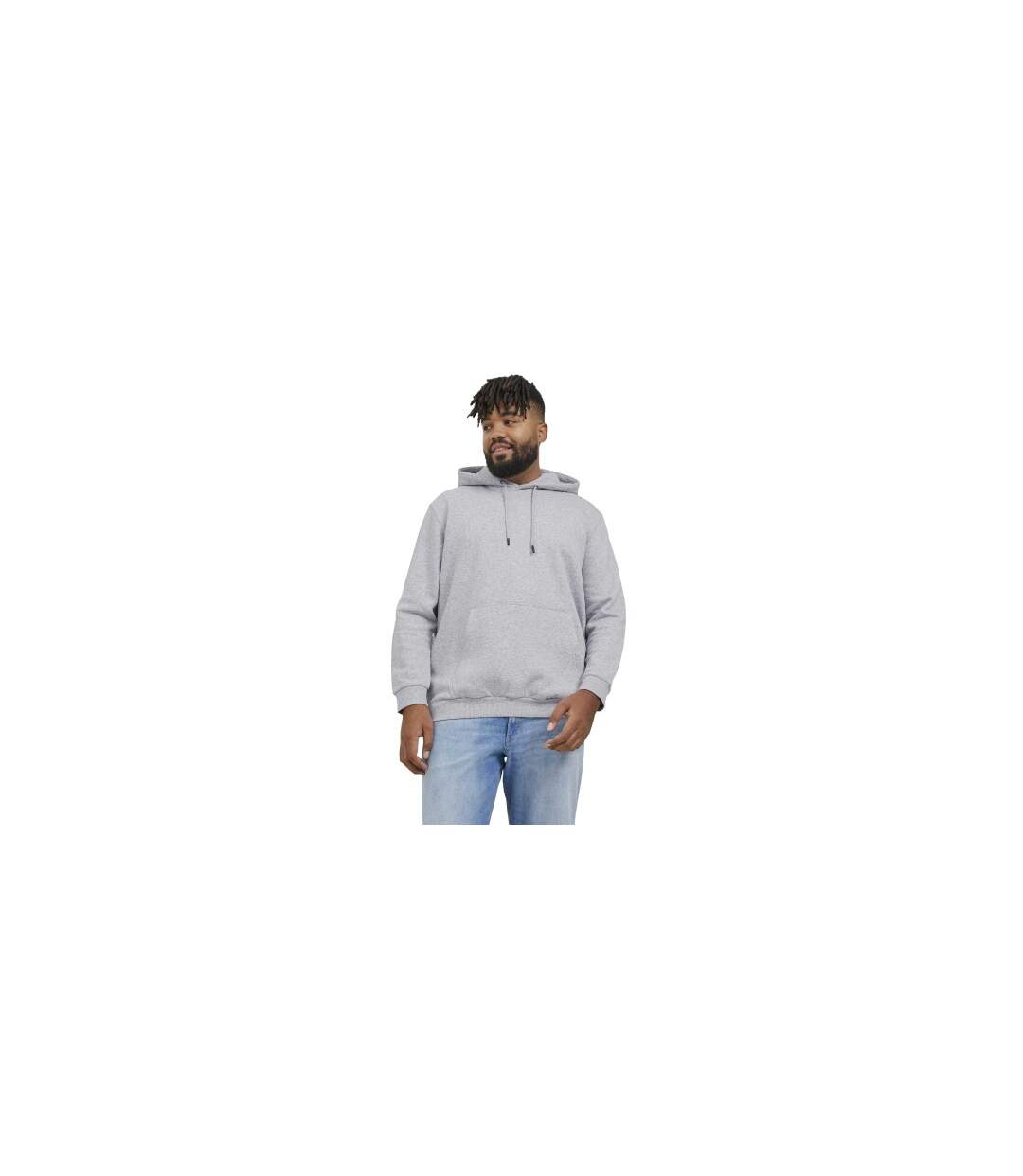 Mens Bradley Plus Hoodie Grey Jack And Jones-1