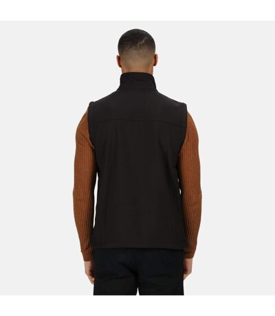 Regatta Mens Flux Softshell Bodywarmer / Sleeveless Jacket Water Repellent And Wind Resistant (All Black) - UTRG1493