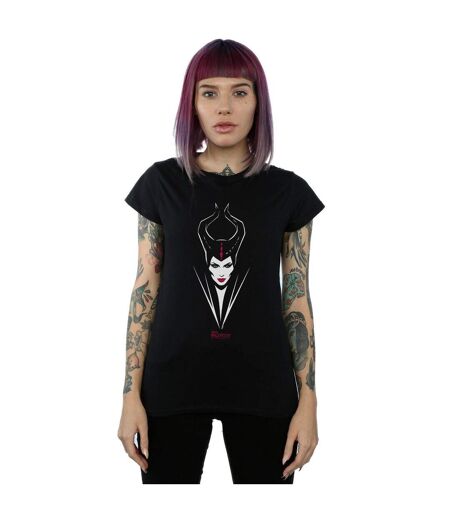 Disney T-shirt en coton Femmes/Dames Maleficent Mistress Of Evil Face (Noir) - UTBI30610