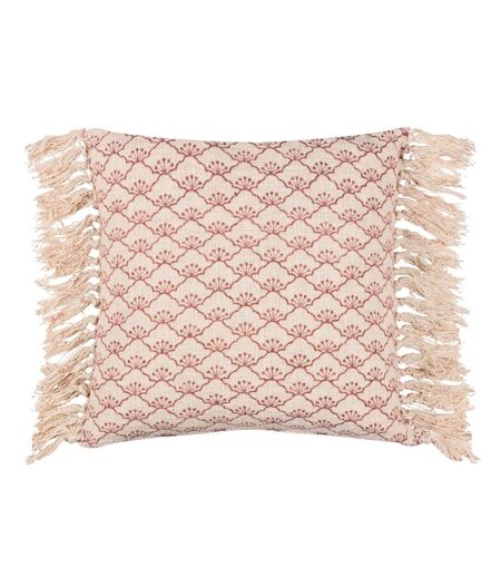 Saku fringed blossom cushion cover 50cm x 50cm kilm red Yard